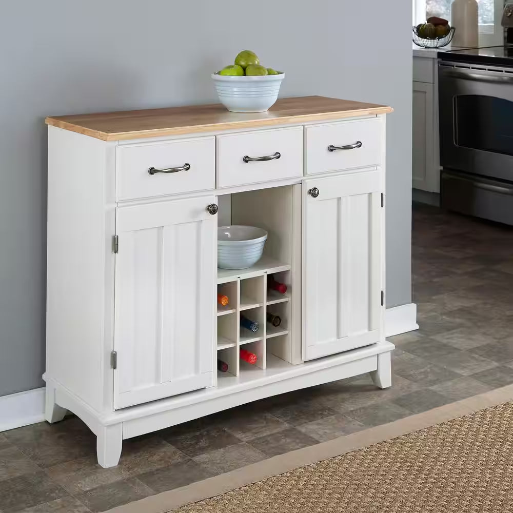 White and Natural Buffet with Wine Storage