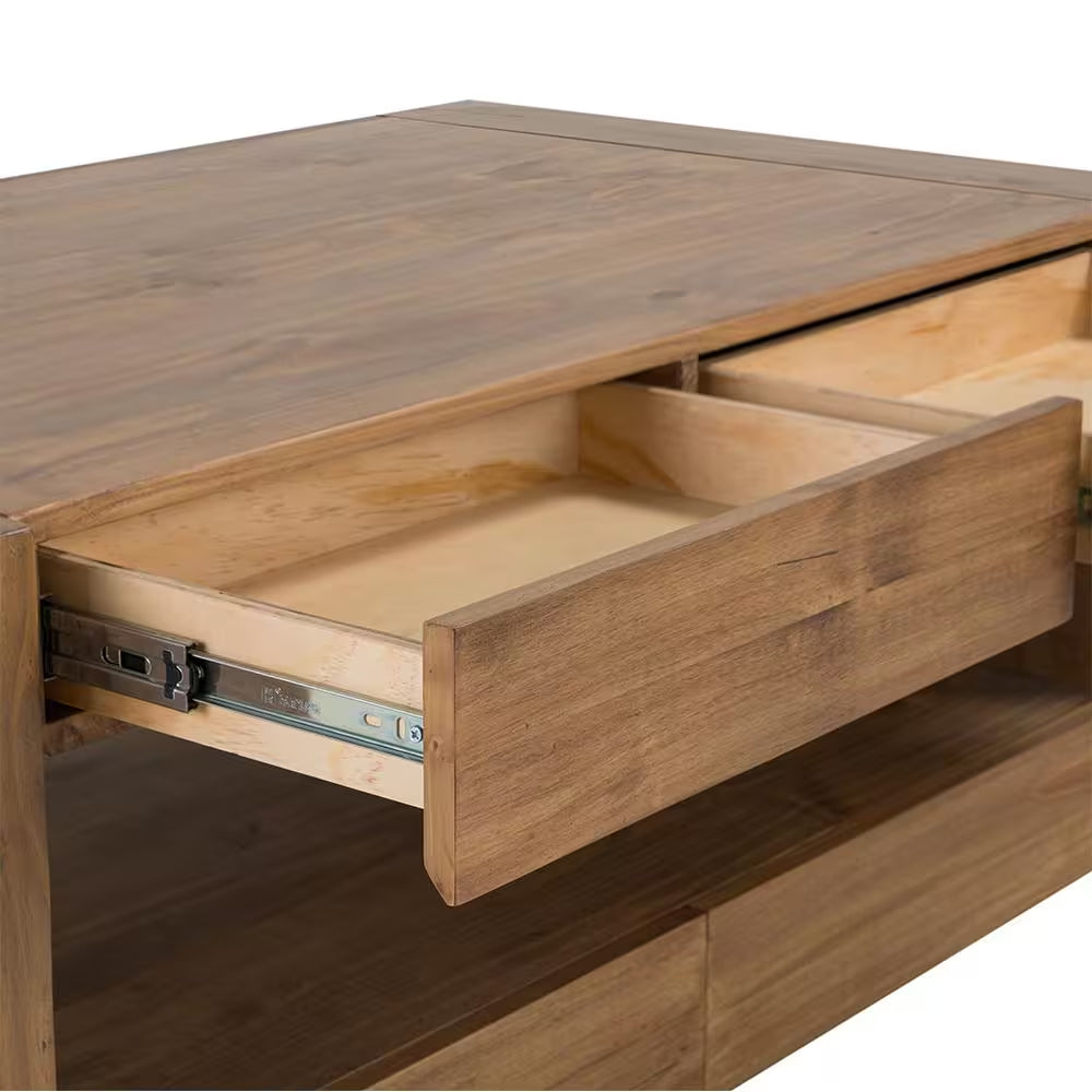 Harlan 50 In. Oak Rectangle Wood Coffee Table