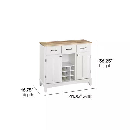 White and Natural Buffet with Wine Storage