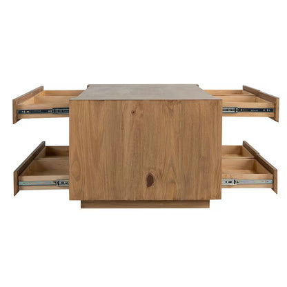 Harlan 50 In. Oak Rectangle Wood Coffee Table