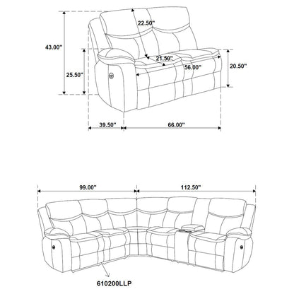 Salerno Power Reclining Sectional Sofa