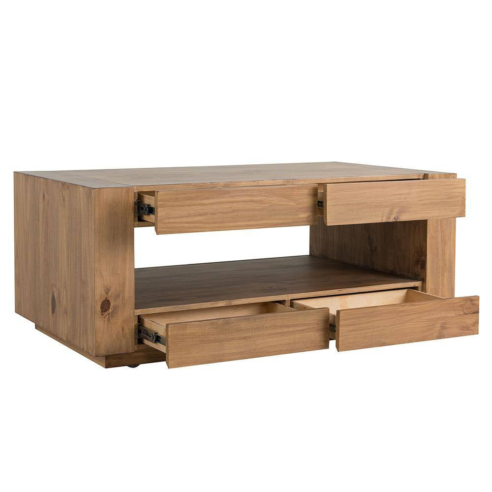 Harlan 50 In. Oak Rectangle Wood Coffee Table