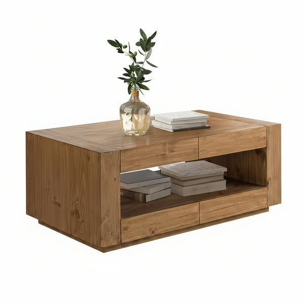 Harlan 50 In. Oak Rectangle Wood Coffee Table