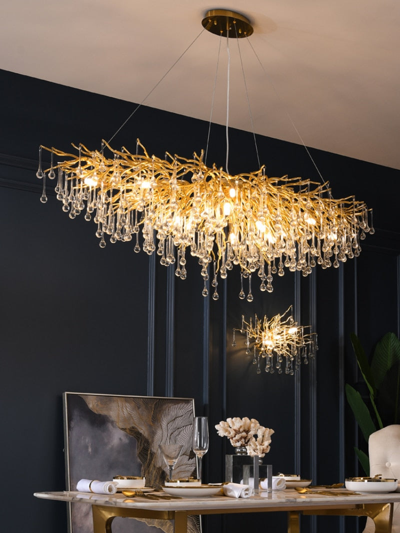 Ooze Drop-Shaped Crystal Chandelier