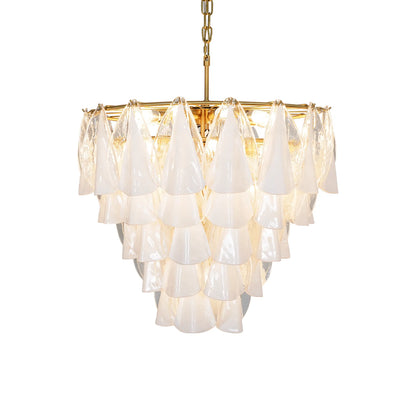 Lunara Opal Petal Glass Chandelier