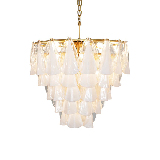 Lunara Opal Petal Glass Chandelier