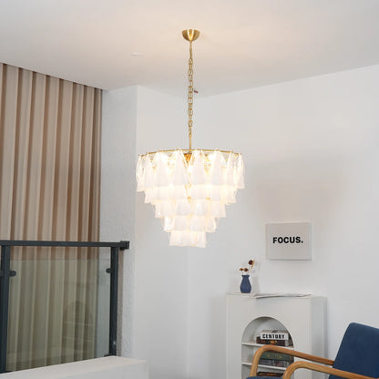 Lunara Opal Petal Glass Chandelier