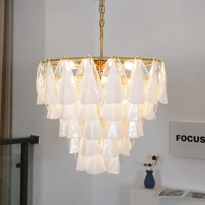 Lunara Opal Petal Glass Chandelier
