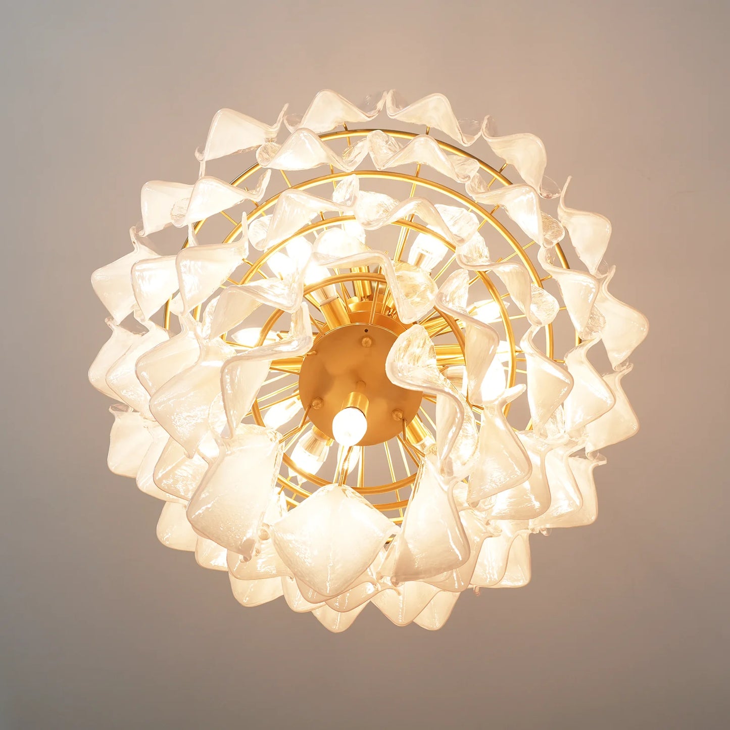 Lunara Opal Petal Glass Chandelier