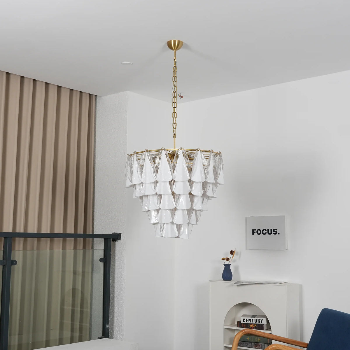 Lunara Opal Petal Glass Chandelier