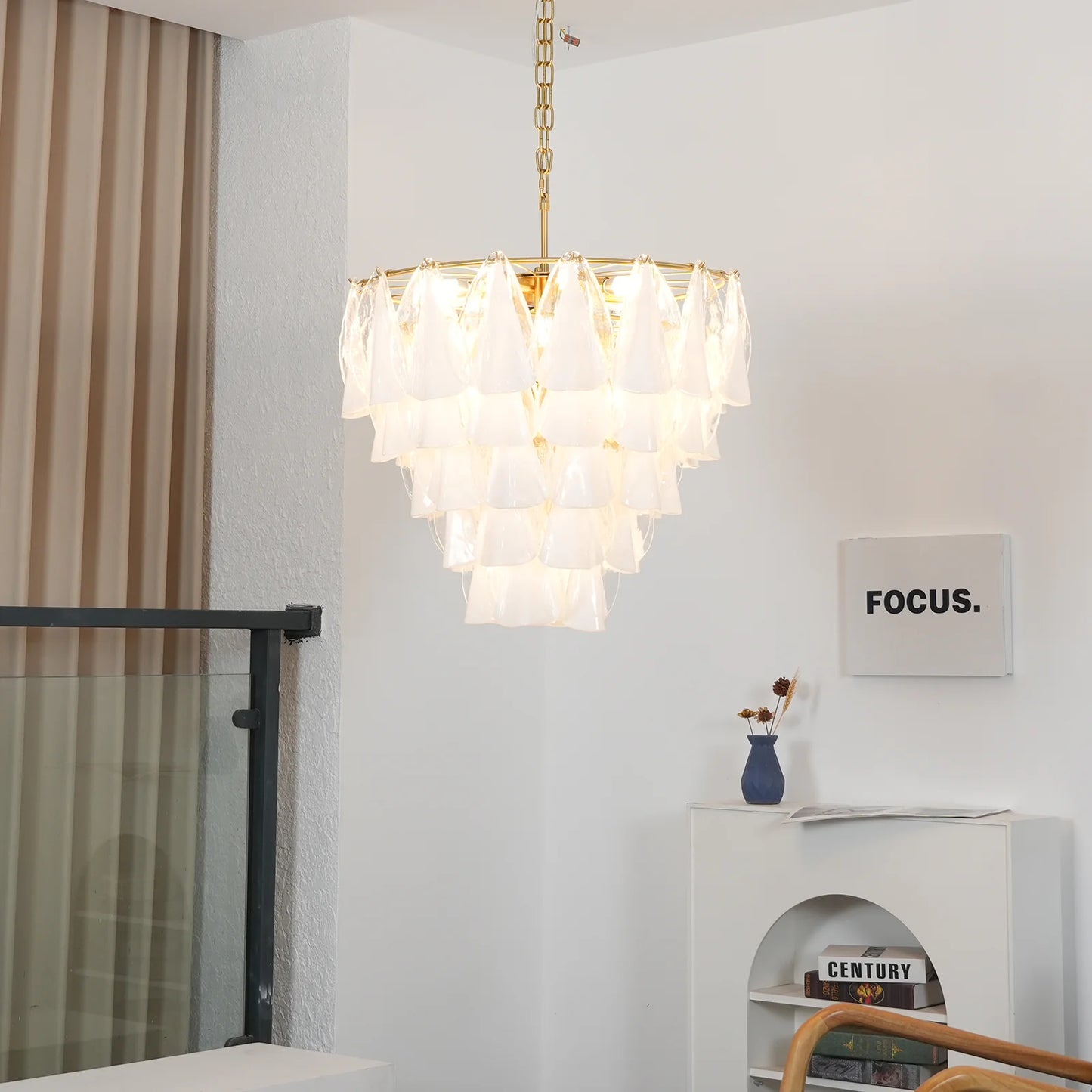 Lunara Opal Petal Glass Chandelier