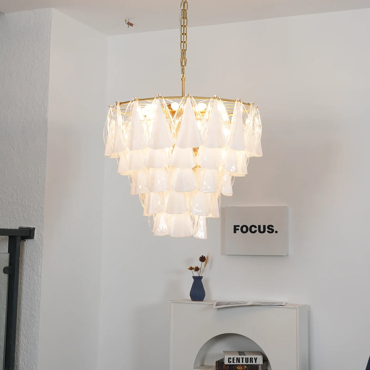 Lunara Opal Petal Glass Chandelier