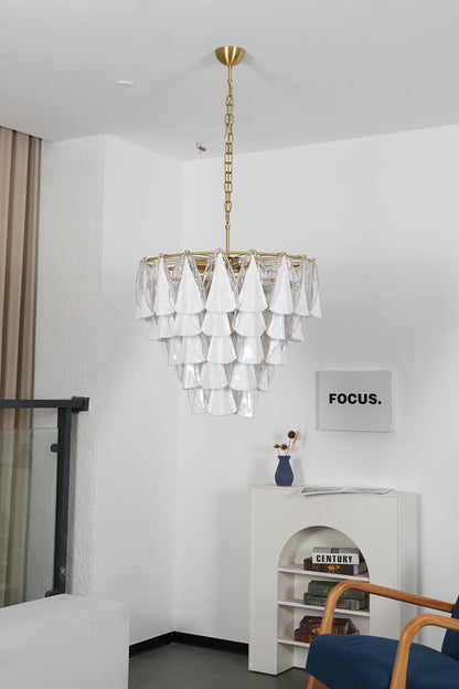 Lunara Opal Petal Glass Chandelier