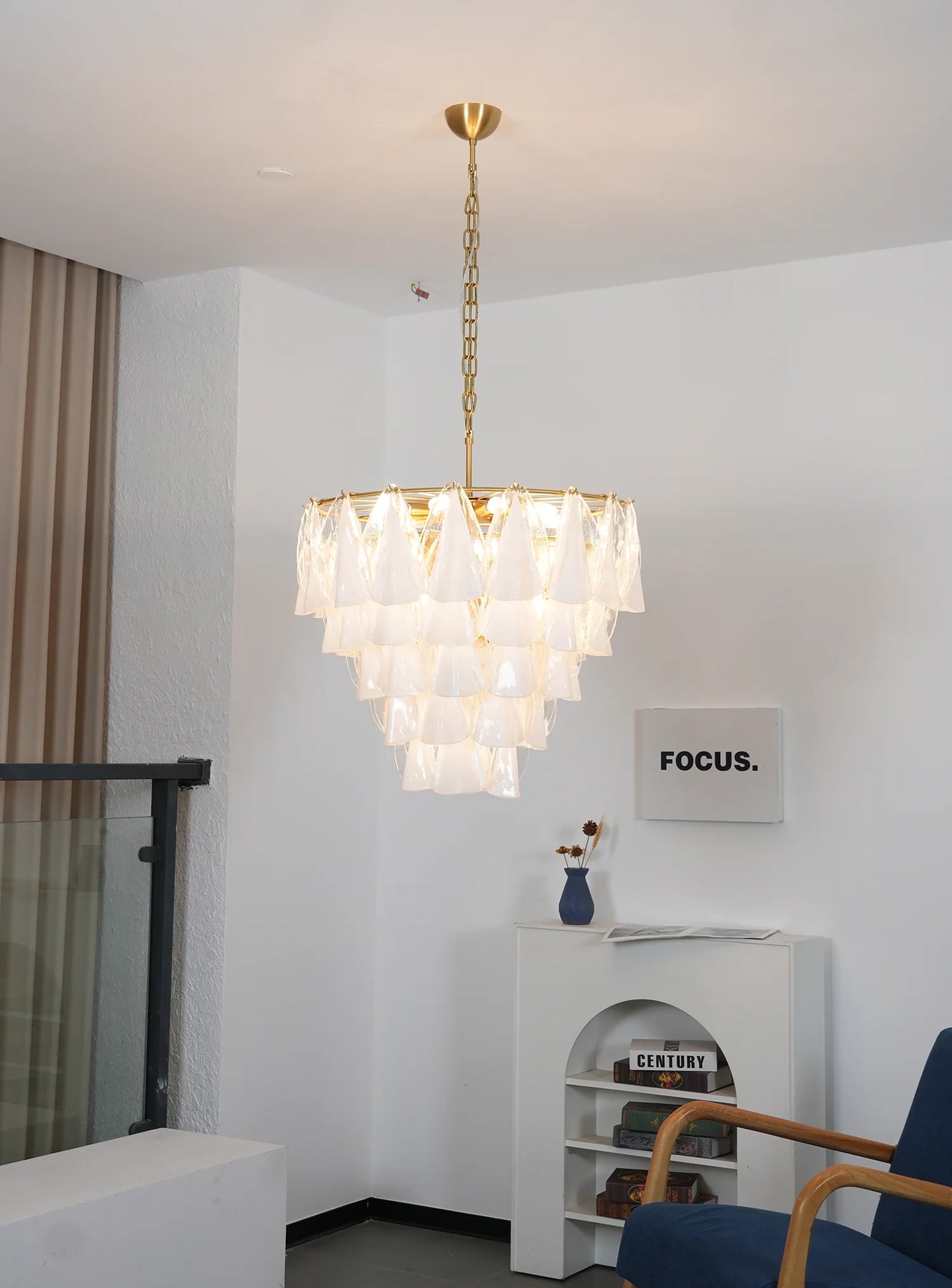 Lunara Opal Petal Glass Chandelier