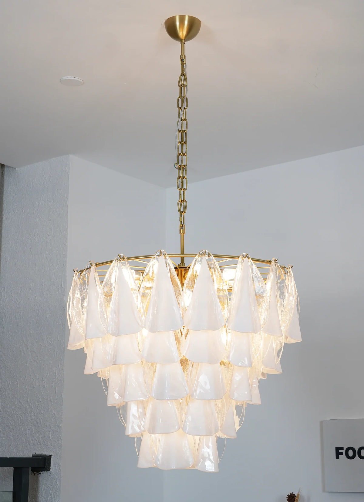Lunara Opal Petal Glass Chandelier