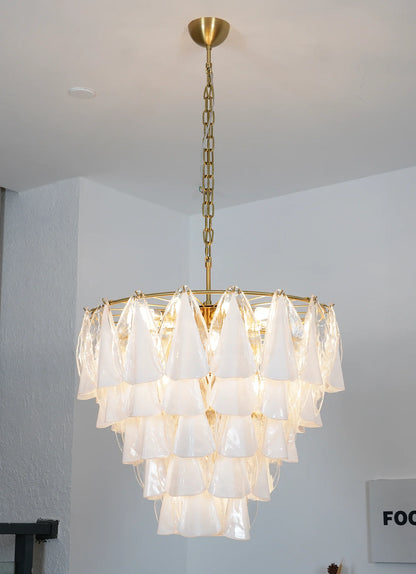 Lunara Opal Petal Glass Chandelier