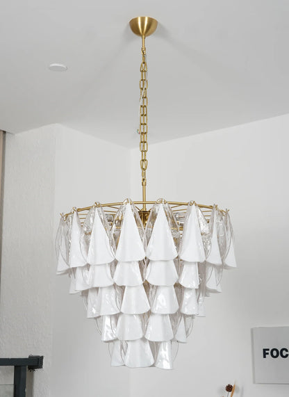 Lunara Opal Petal Glass Chandelier