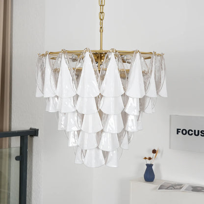 Lunara Opal Petal Glass Chandelier
