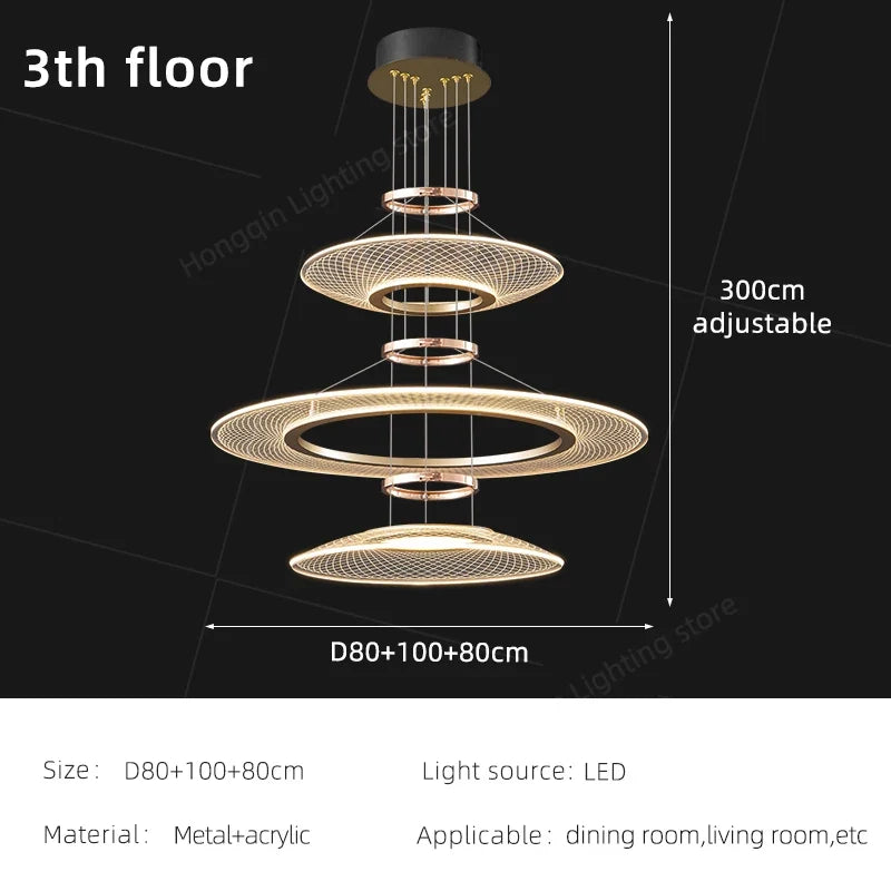Living Room Pendant Light Duplex Staircase Pendant Light Villa for Dining Table Hanging Lamp Living Room Chandelier
