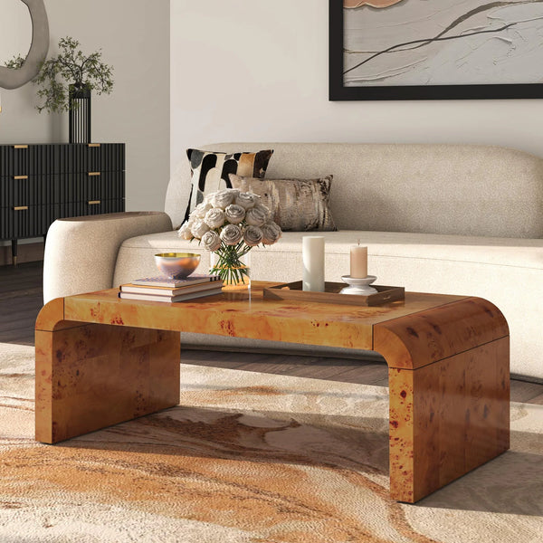 NPD Furniture Adriel Burl Wood Coffee Table