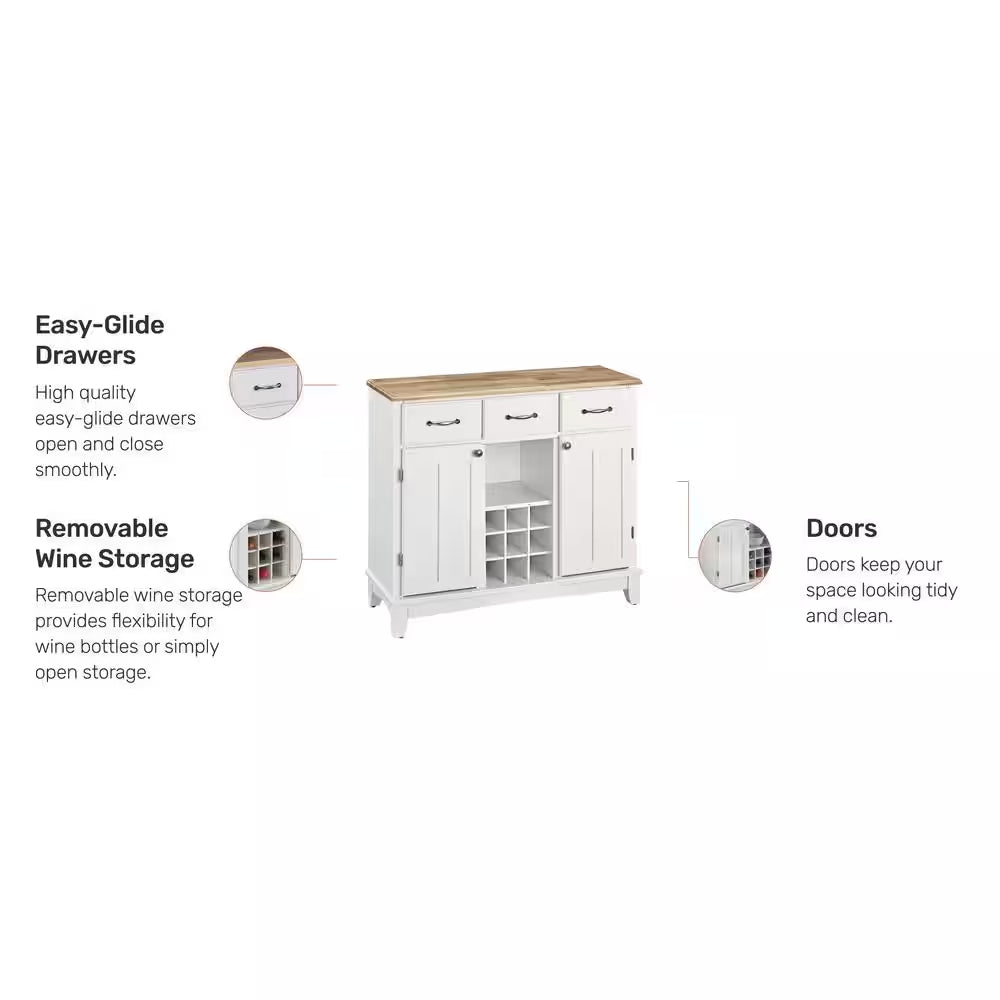 White and Natural Buffet with Wine Storage
