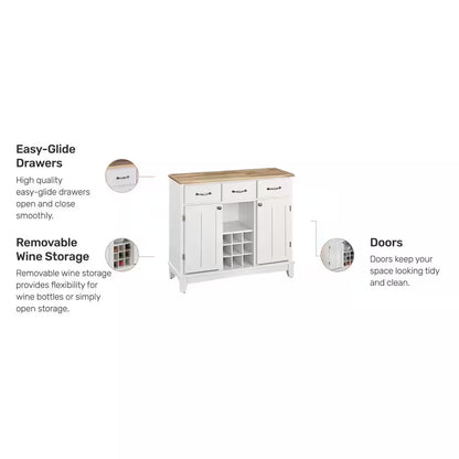 White and Natural Buffet with Wine Storage