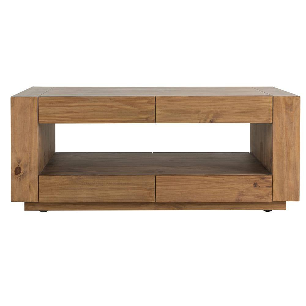 Harlan 50 In. Oak Rectangle Wood Coffee Table