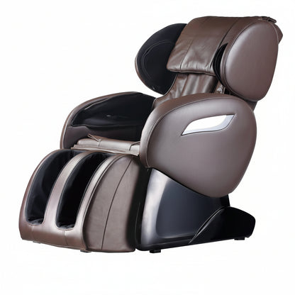 Massage Chair,Zero Gravity Full Body Electric Shiatsu Massage Chair Recliner with Built-In Heat Therapy Foot Roller Air Massage System Stretch Vibrating Wireless Bluetooth Speaker (Brown)