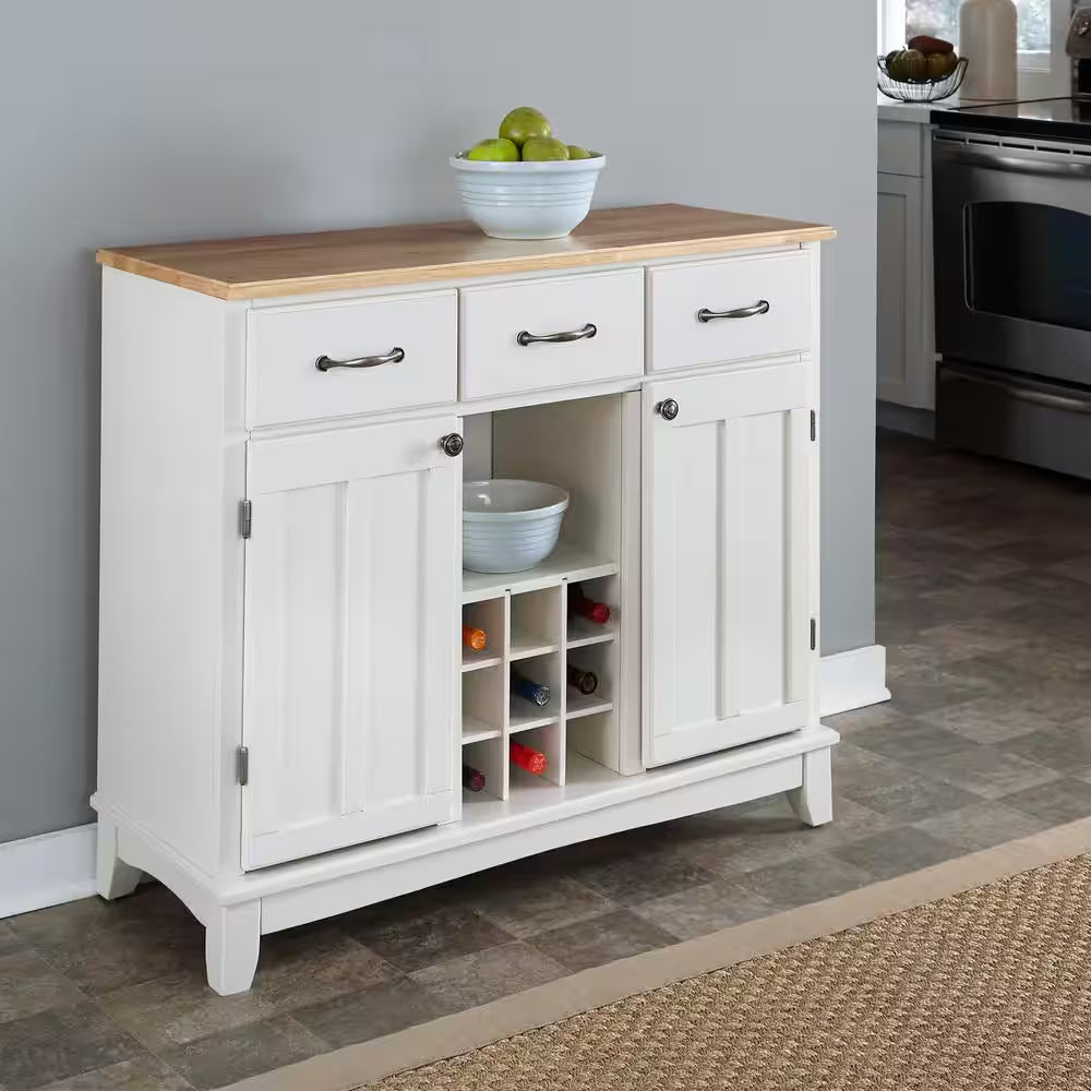 White and Natural Buffet with Wine Storage