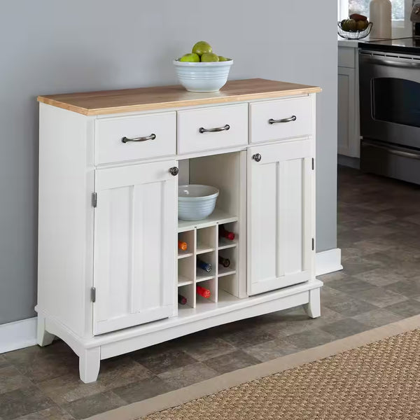White and Natural Buffet with Wine Storage