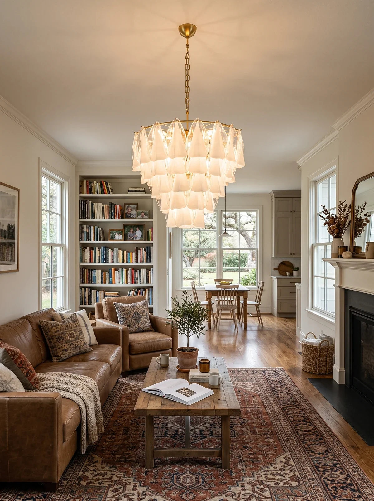 Lunara Opal Petal Glass Chandelier