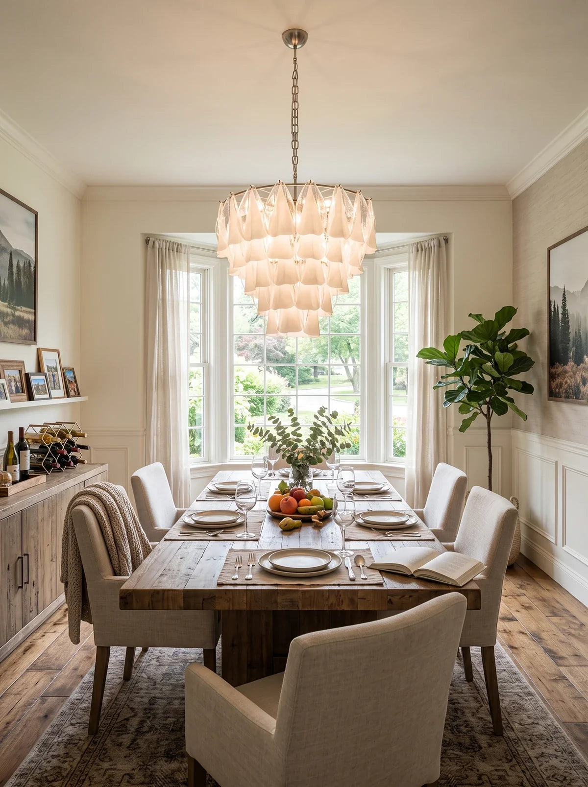 Lunara Opal Petal Glass Chandelier