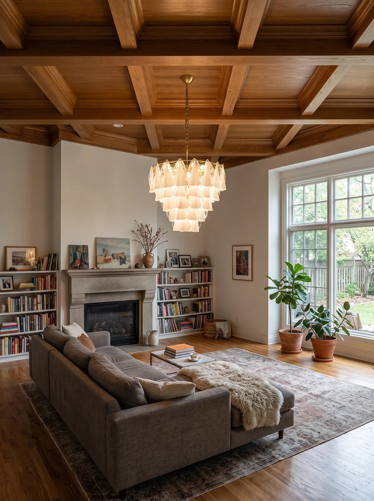 Lunara Opal Petal Glass Chandelier