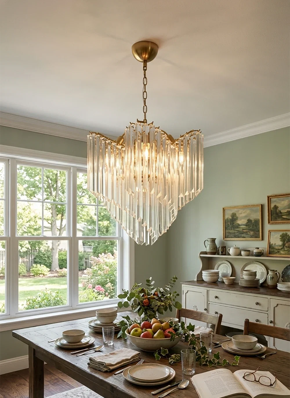 Murano Shaded Trasparent Prism Chandelier